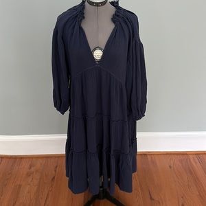 Blue Gauze Midi Dress - Fresh Laundry - Fit is XL